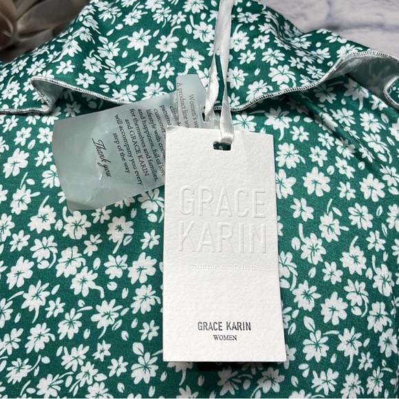 NWT-Grace Karin Summer Floral Mini Dress - Picture 6 of 7